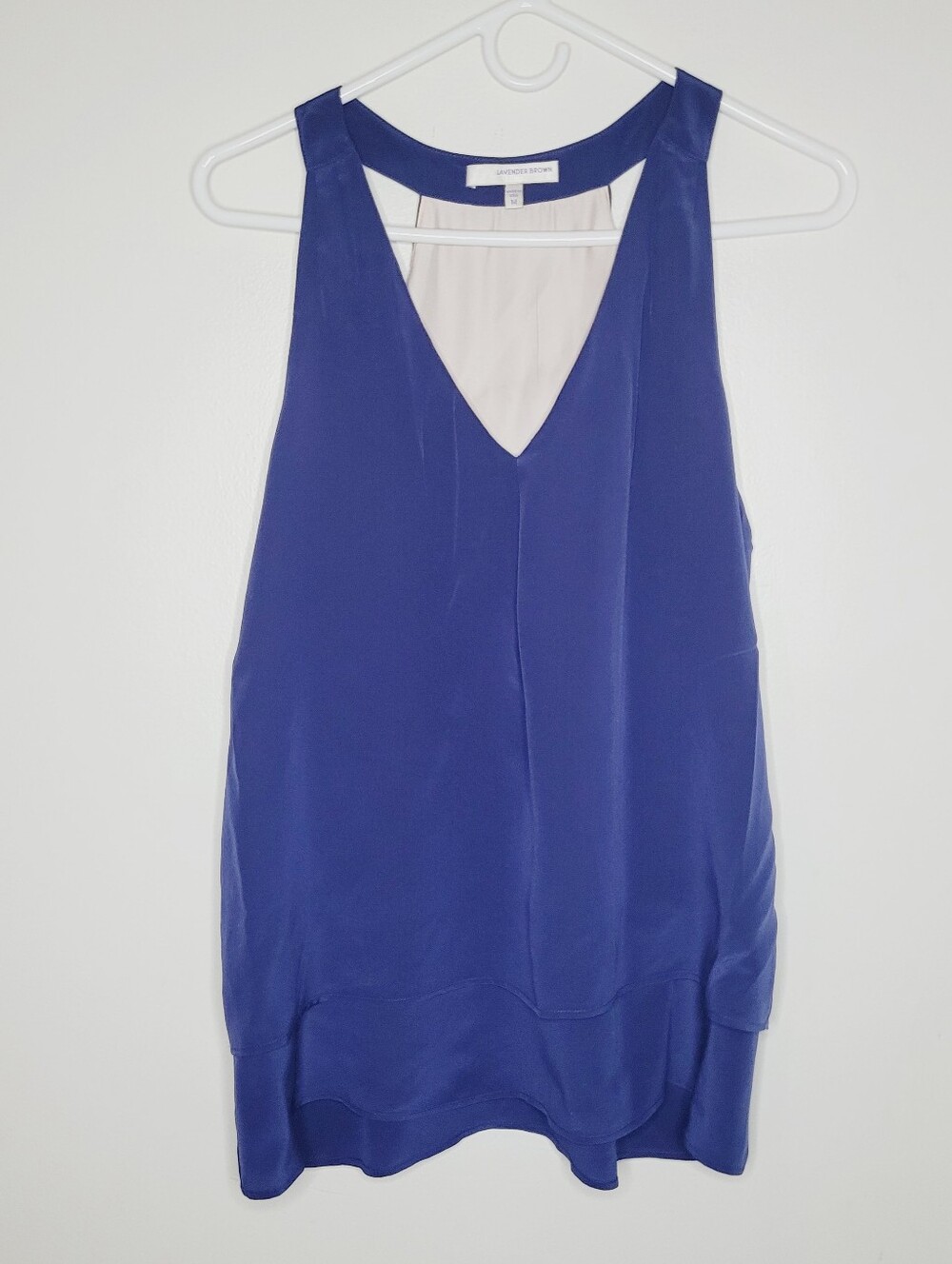 Lavender Brown 100% Silk Dressy Tank Layered Blue Size Medium Classic Capsule